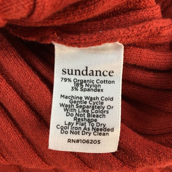 Sundance Sweater Red Orange V Neck Ribbed Knit Organic Cotton Blend Women’s XXL - Picture 16 of 16